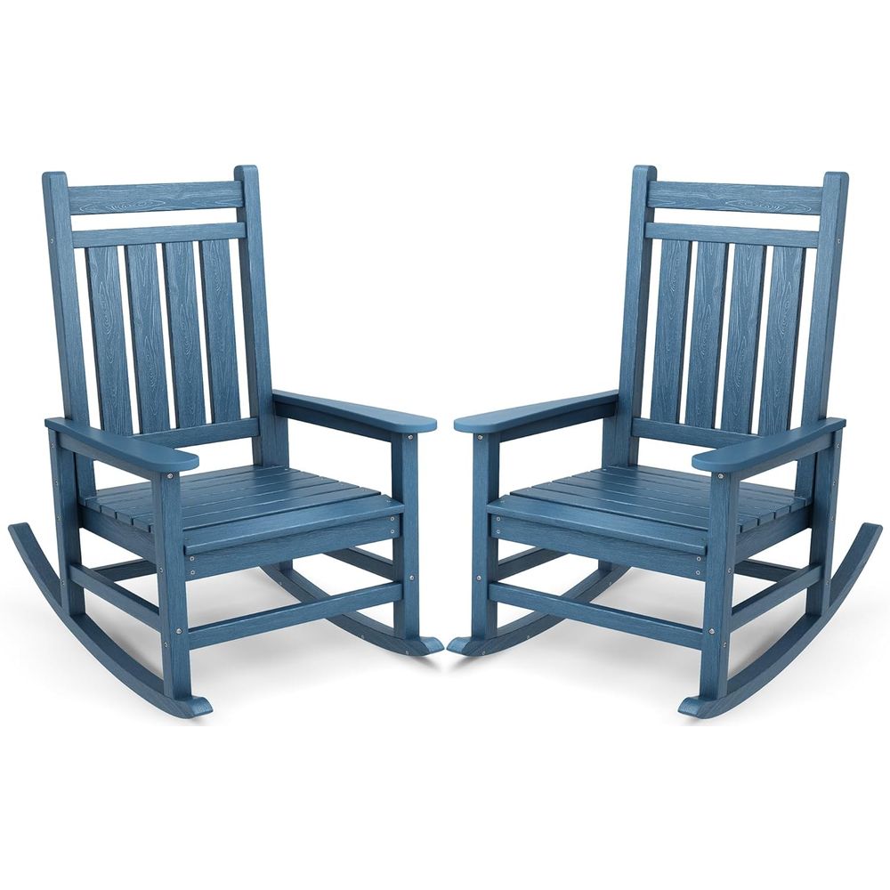 Outdoor Furniture Hdpe - Juego de 2 sillas mecedoras extragrandes