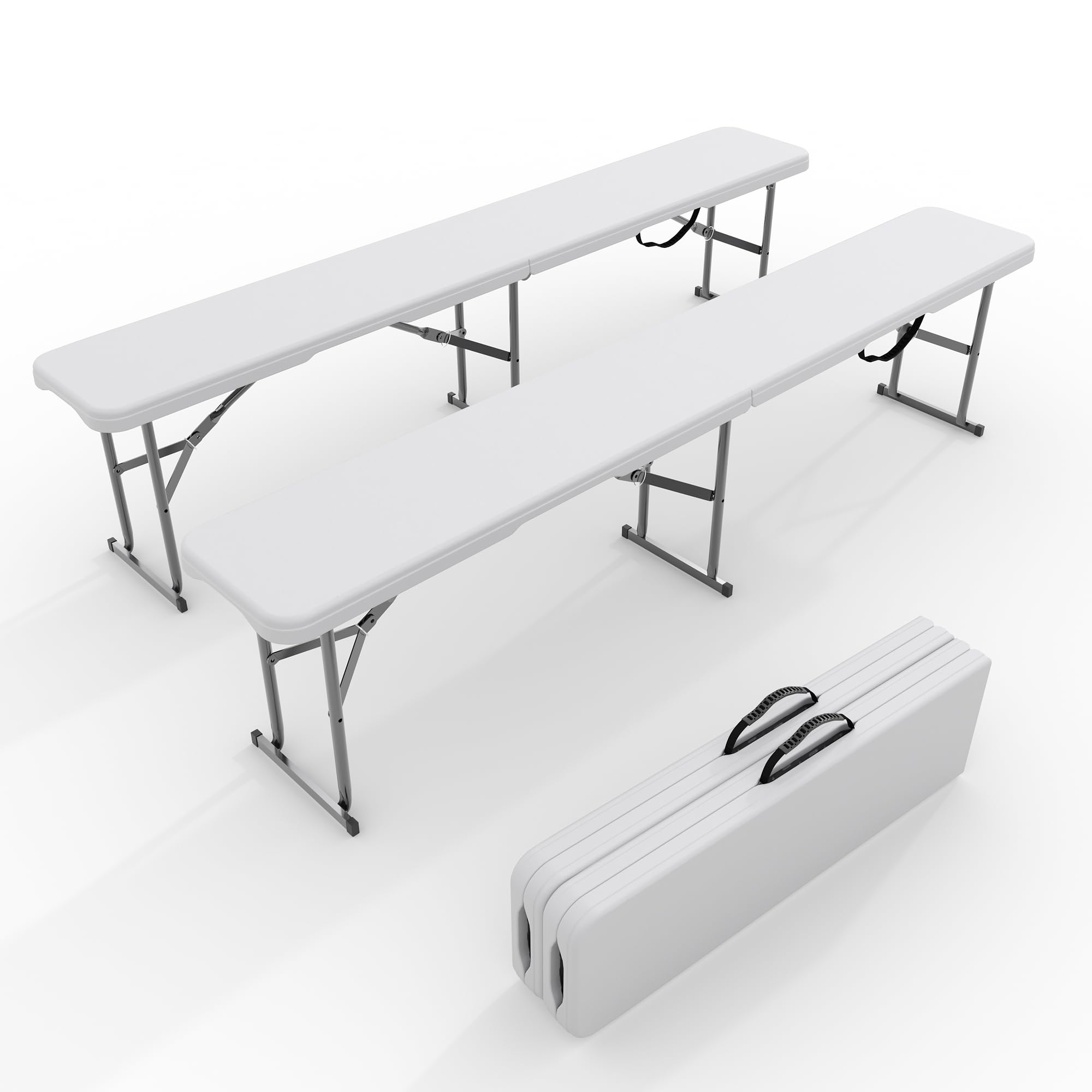 Outdoor Furniture Hdpe - Paquete de 2 bancos plegables para