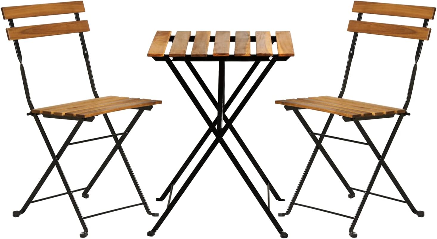 Outdoor Furniture Table And Chairs - Conjunto de bistró plegable de 3
