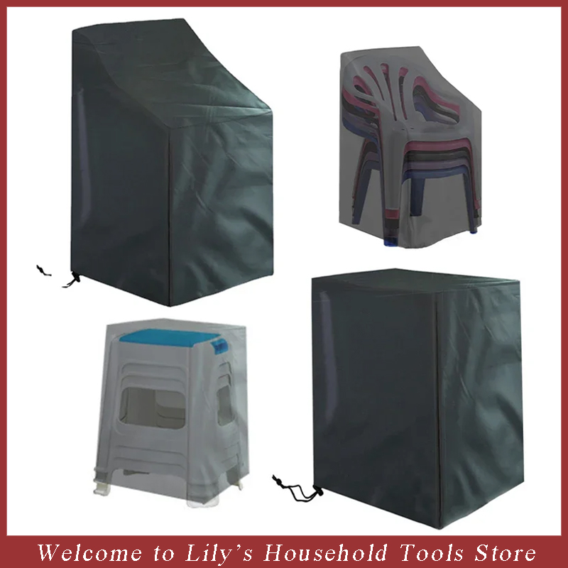 Outdoor Furniture Weatherproof - Funda antipolvo para silla apilada, cubierta