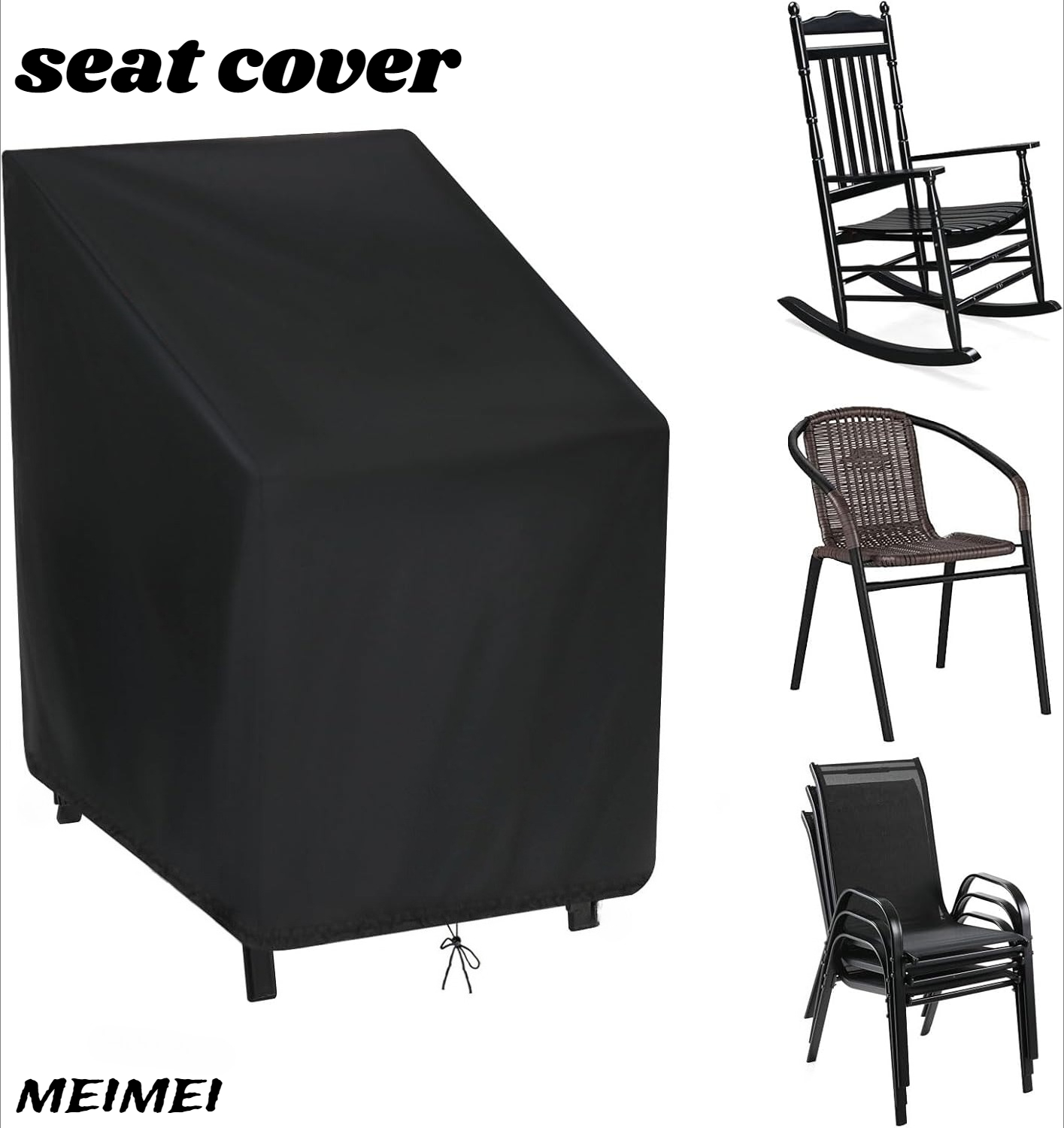 Outdoor Furniture Protector - Funda antipolvo para silla apilada, bolsa