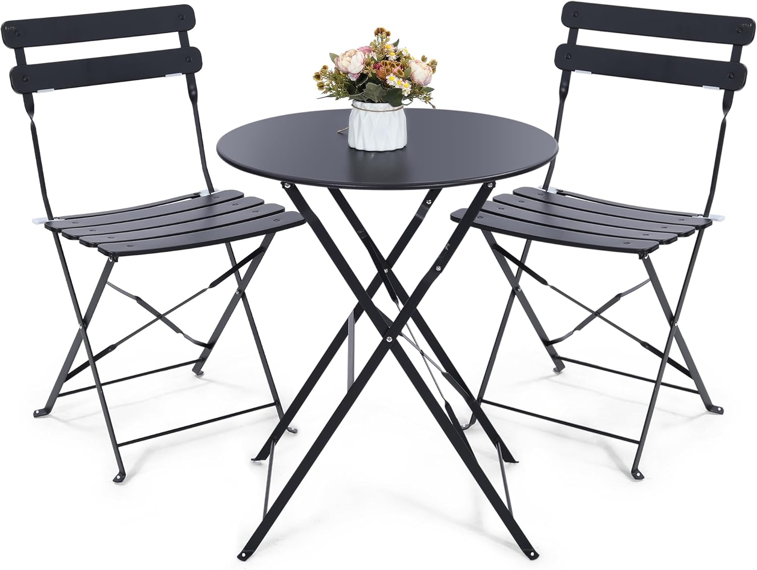Outdoor Furniture Table And Chairs - Conjunto de bistró plegable para exteriores