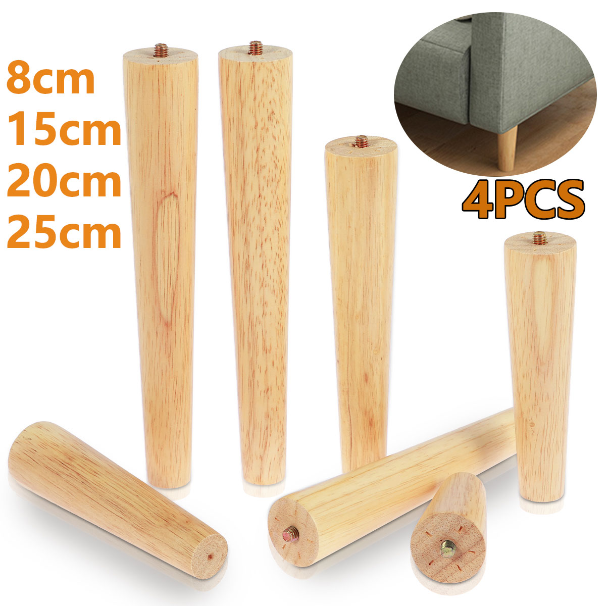 Adirondack Chair Wood - 4 Uds 8/15/20/25cm patas de muebles