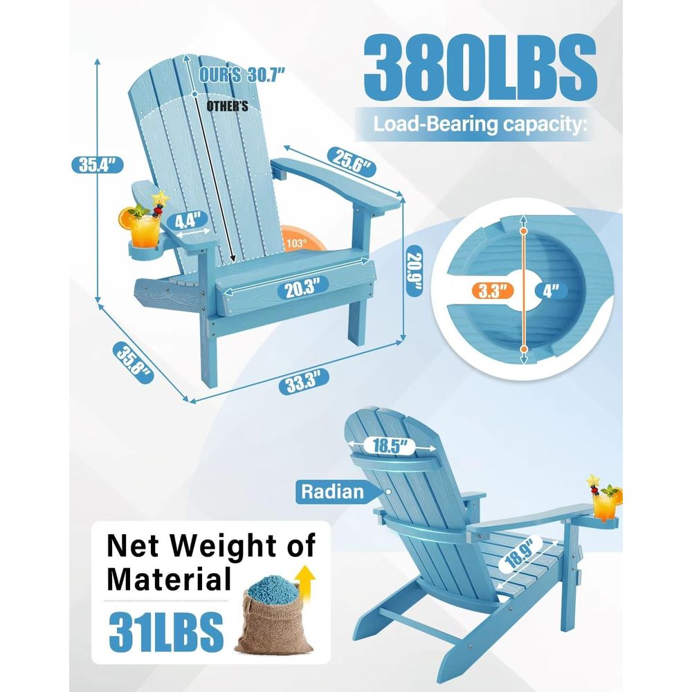 Silla Adirondack con portavaso - Adirondack Chair Wood reseña y precio