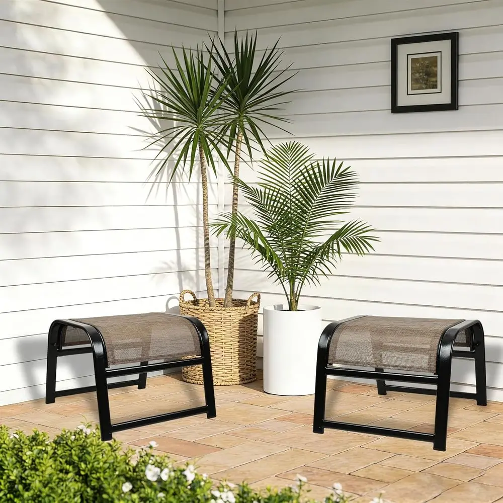 Conjunto de otomanas para pati - Outdoor Furniture Iron reseña y precio