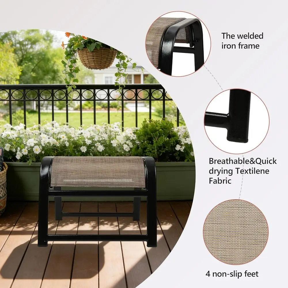 Conjunto de otomanas para pati - Outdoor Furniture Iron reseña y precio