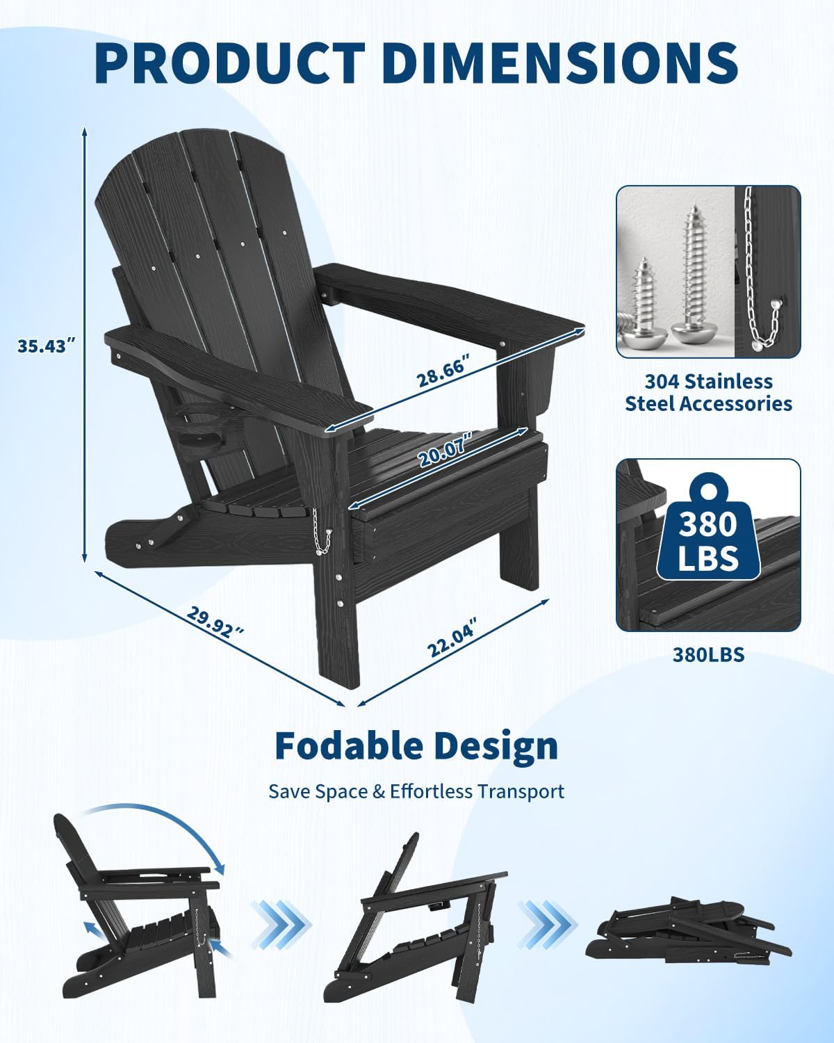 Silla Adirondack Plegable de P - Outdoor Furniture Hdpe reseña y precio