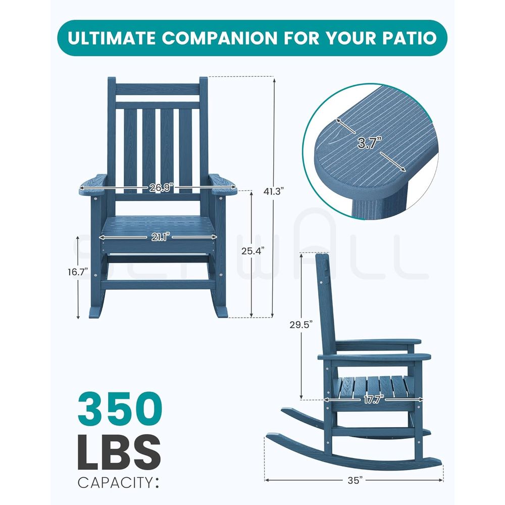 Juego de 2 sillas mecedoras ex - Outdoor Furniture Hdpe reseña y precio