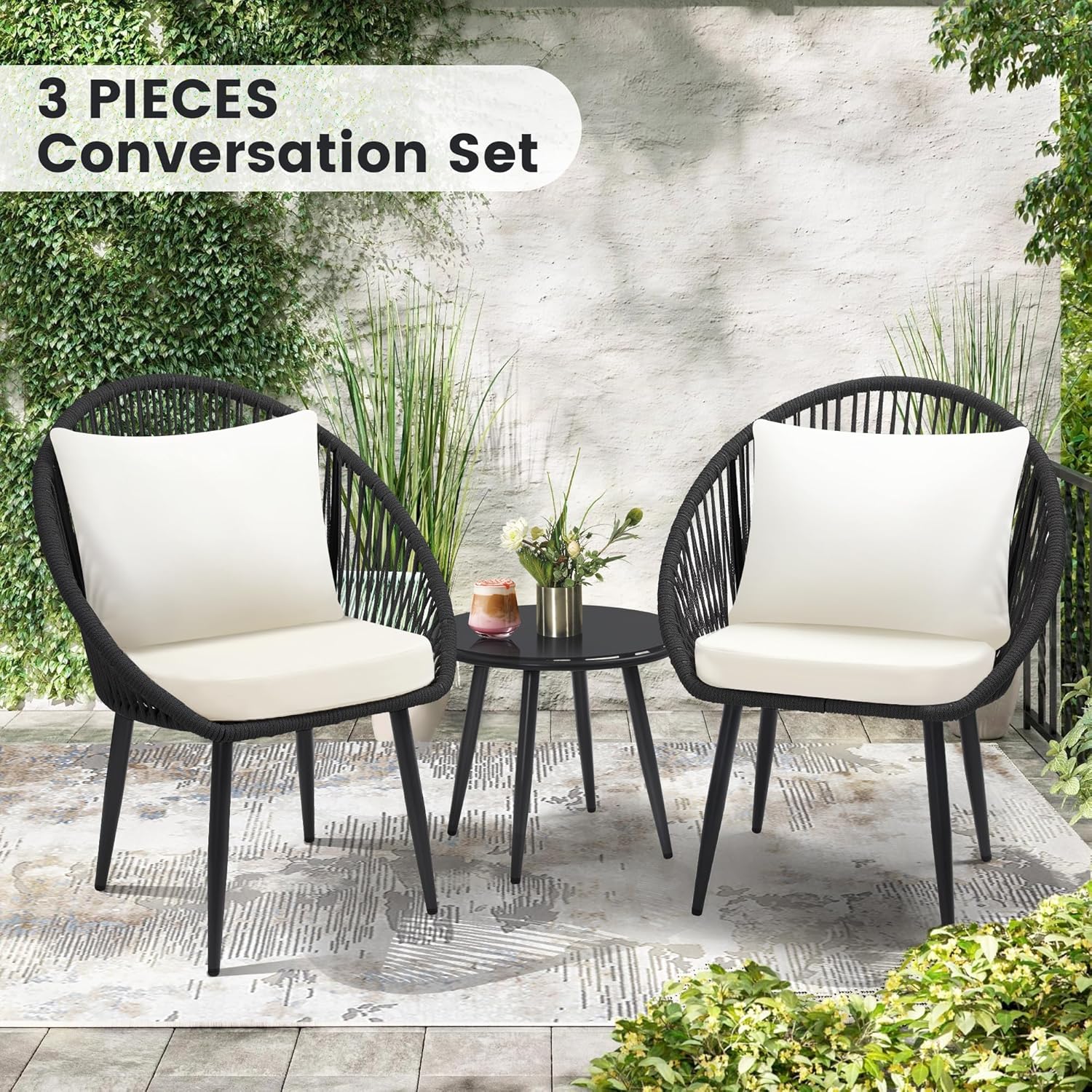 Conjunto de Bistro de 3 Piezas - Outdoor Furniture Deals reseña y precio