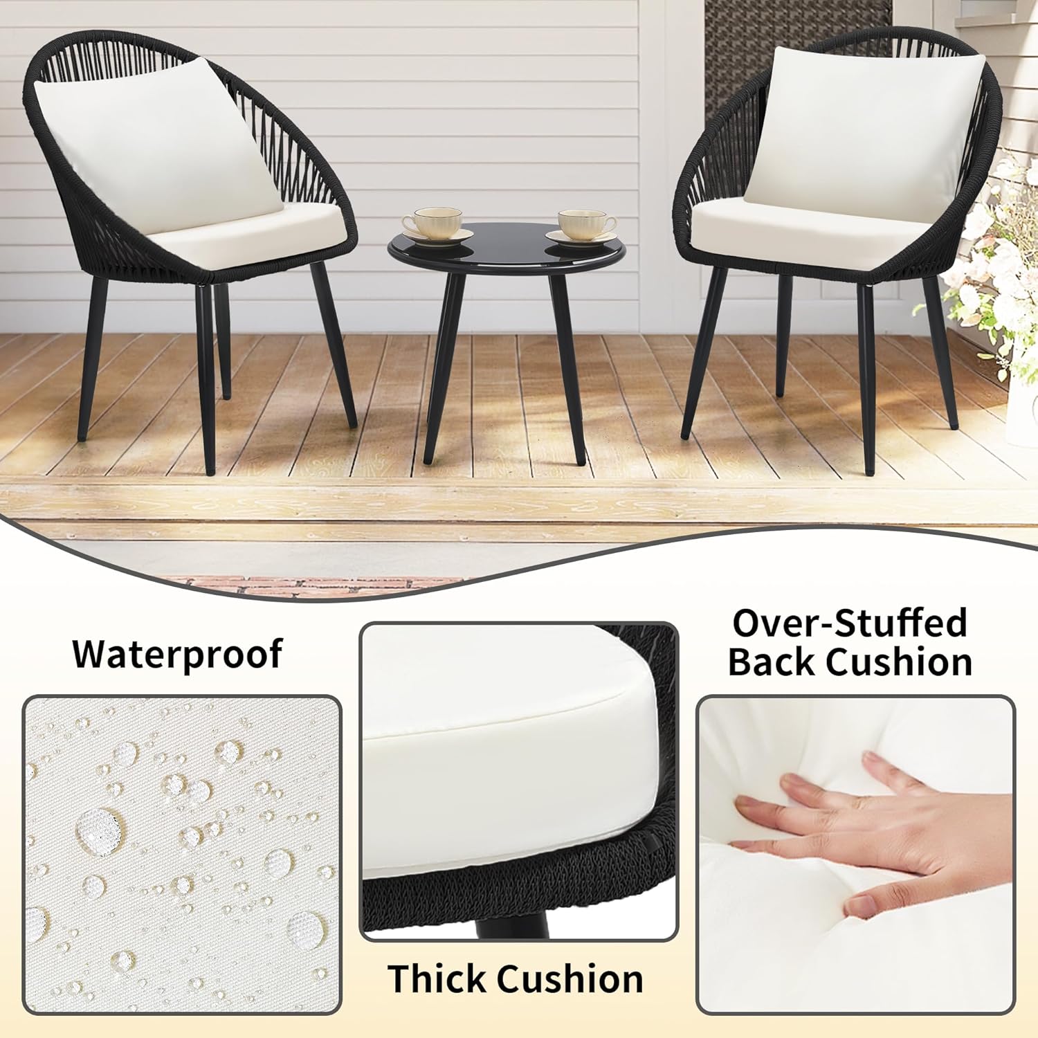 Conjunto de Bistro de 3 Piezas - Outdoor Furniture Deals reseña y precio