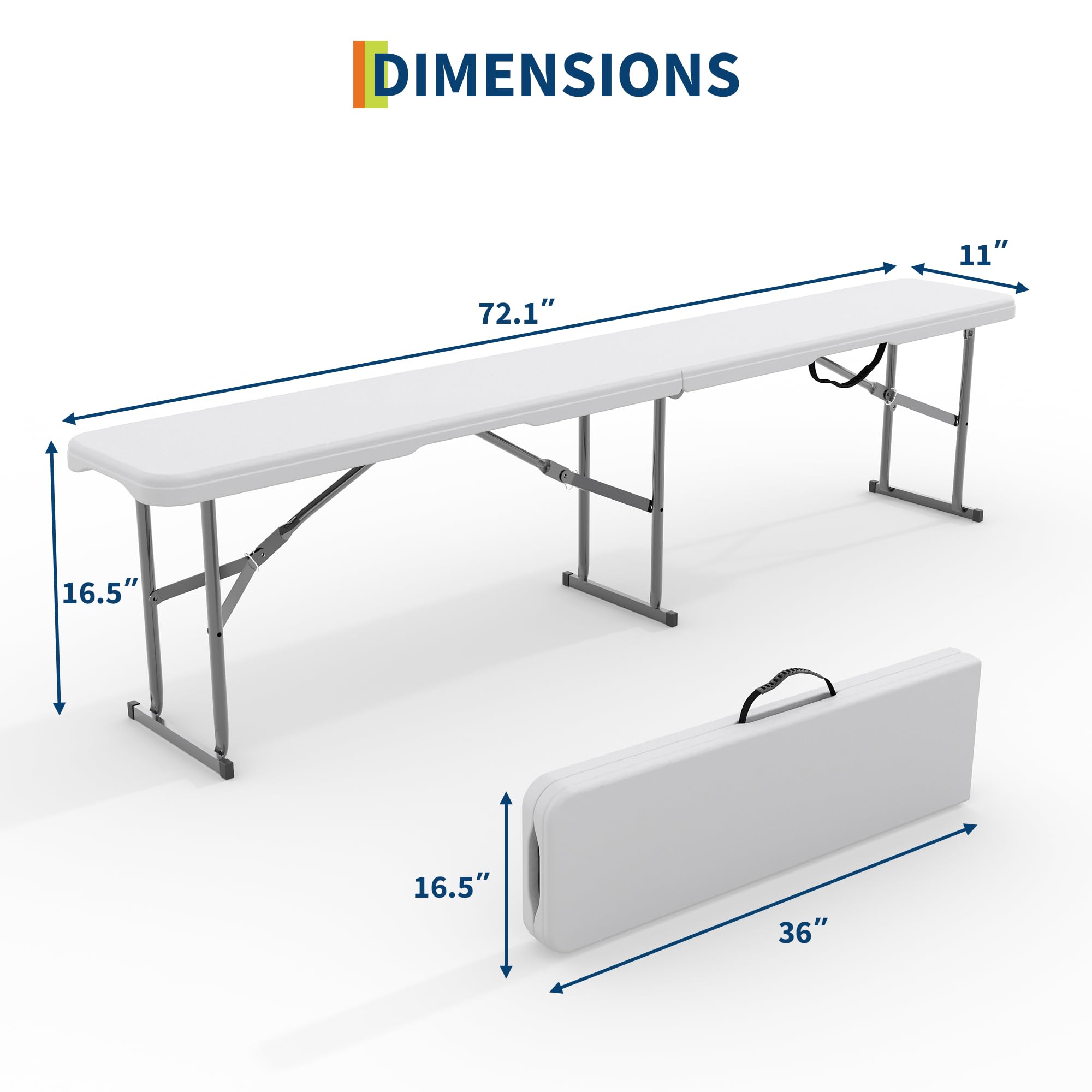 Paquete de 2 bancos plegables  - Outdoor Furniture Hdpe reseña y precio