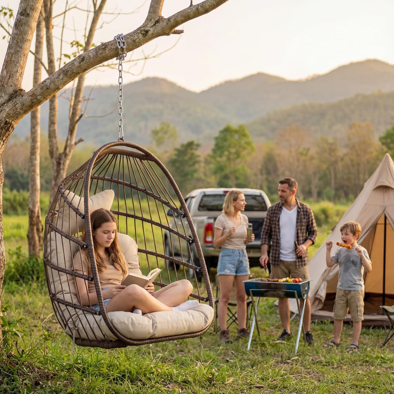 Silla Colgante Tipo Huevo para - Outdoor Furniture Rh reseña y precio