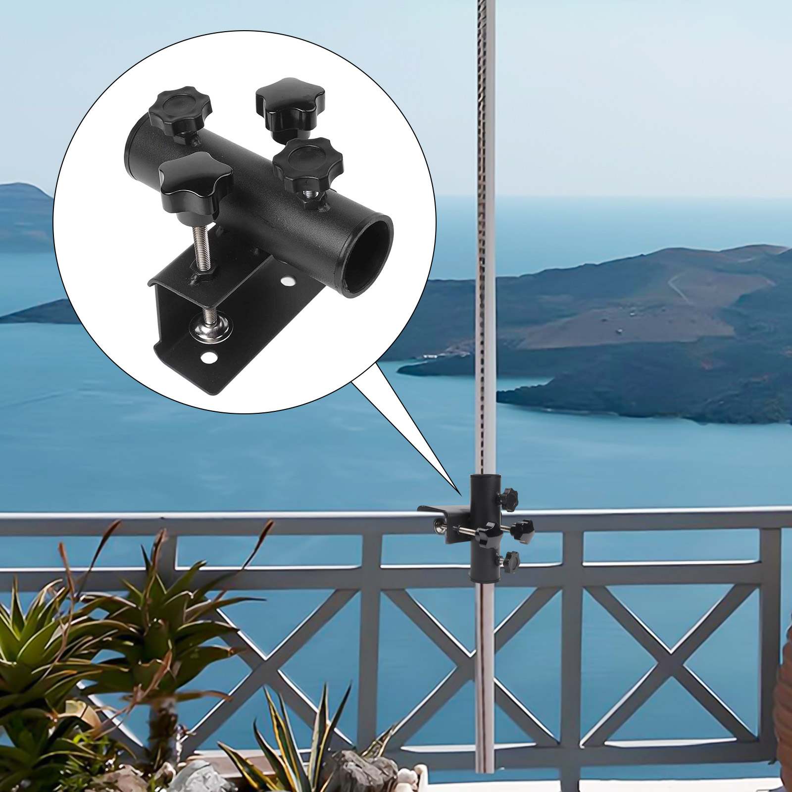 Soporte de sombrilla para balc - Outdoor Furniture Bali reseña y precio