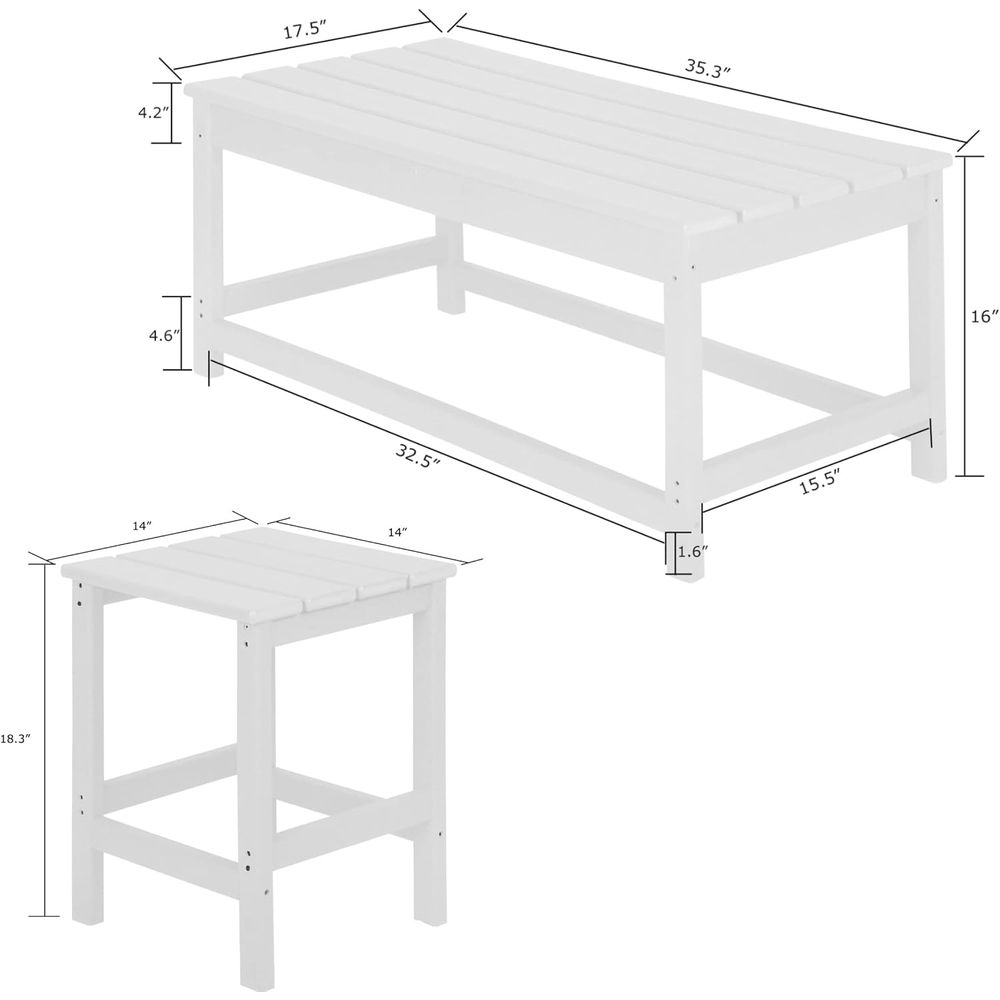 Juego de mesa auxiliar y mesa  - Adirondack Chair Wood reseña y precio