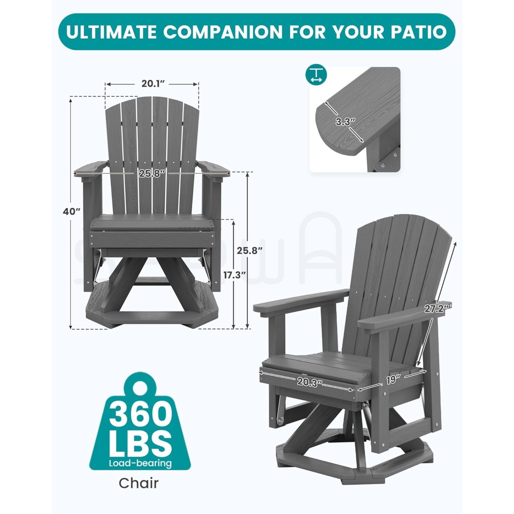 Silla Giratoria Adirondack, Ju - Outdoor Furniture Hdpe reseña y precio