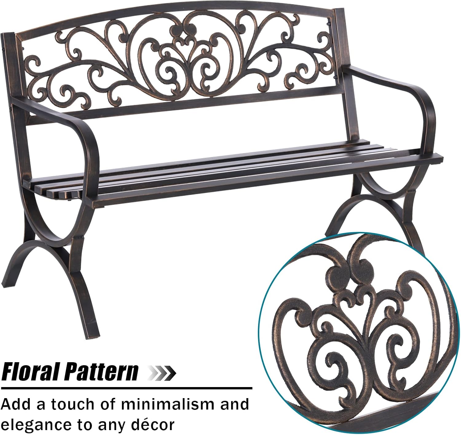 Banco de jardín de bronce de 5 - Outdoor Furniture Iron reseña y precio