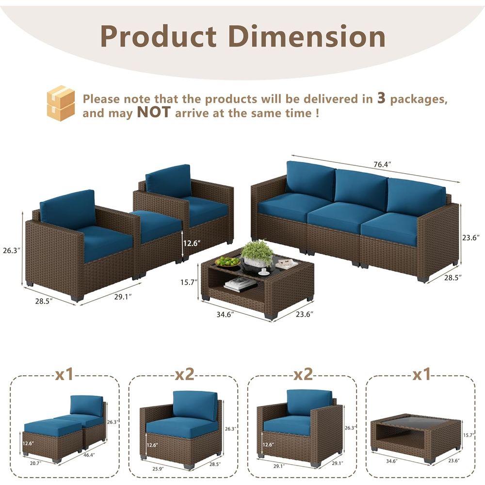 Juego de Muebles de Patio de 7 - Outdoor Furniture Table And Chairs reseña y precio