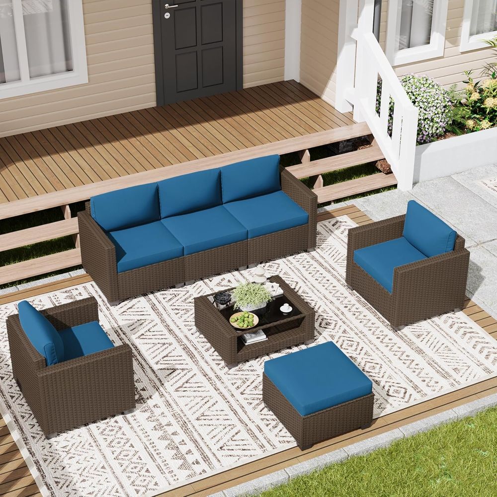 Juego de Muebles de Patio de 7 - Outdoor Furniture Table And Chairs reseña y precio