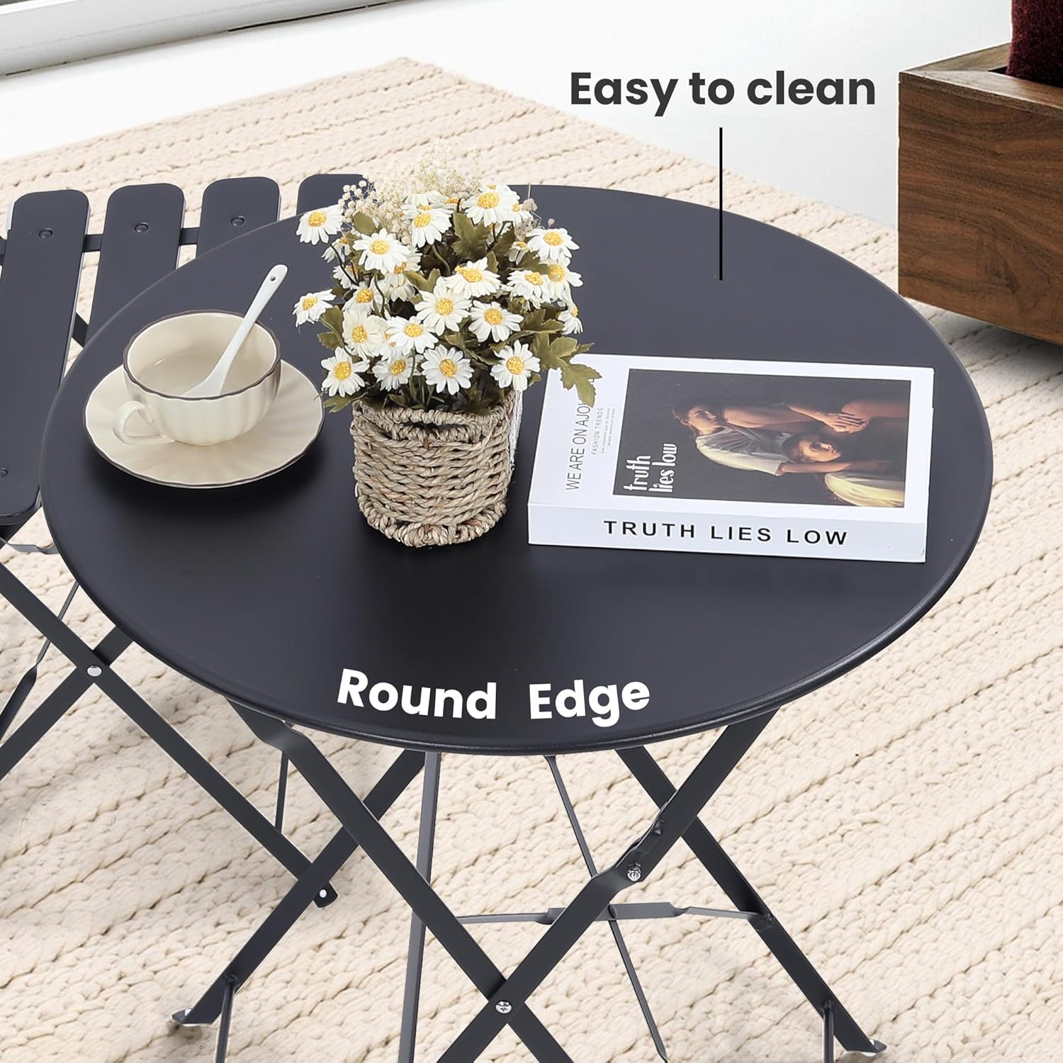 Conjunto de bistró plegable pa - Outdoor Furniture Table And Chairs reseña y precio