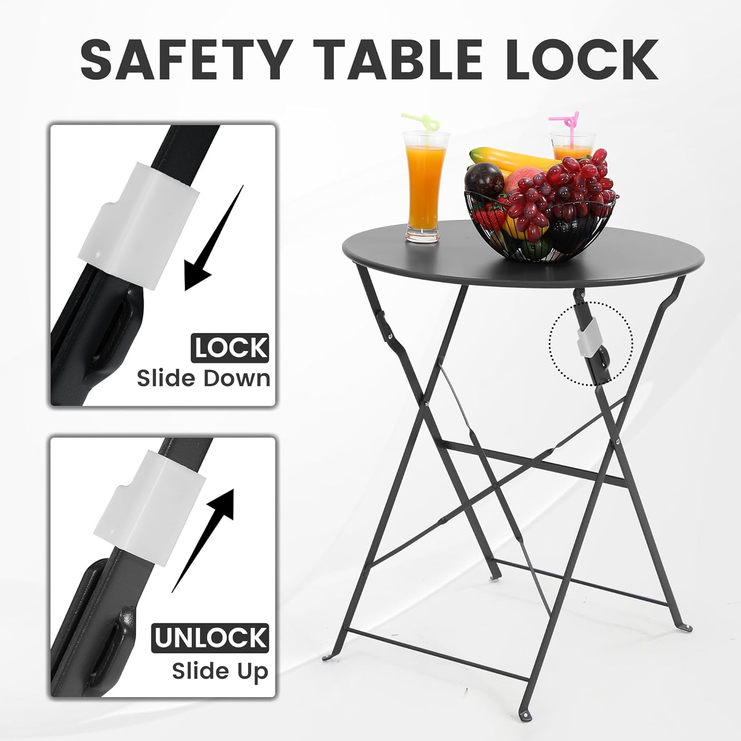 Conjunto de bistró plegable pa - Outdoor Furniture Table And Chairs reseña y precio
