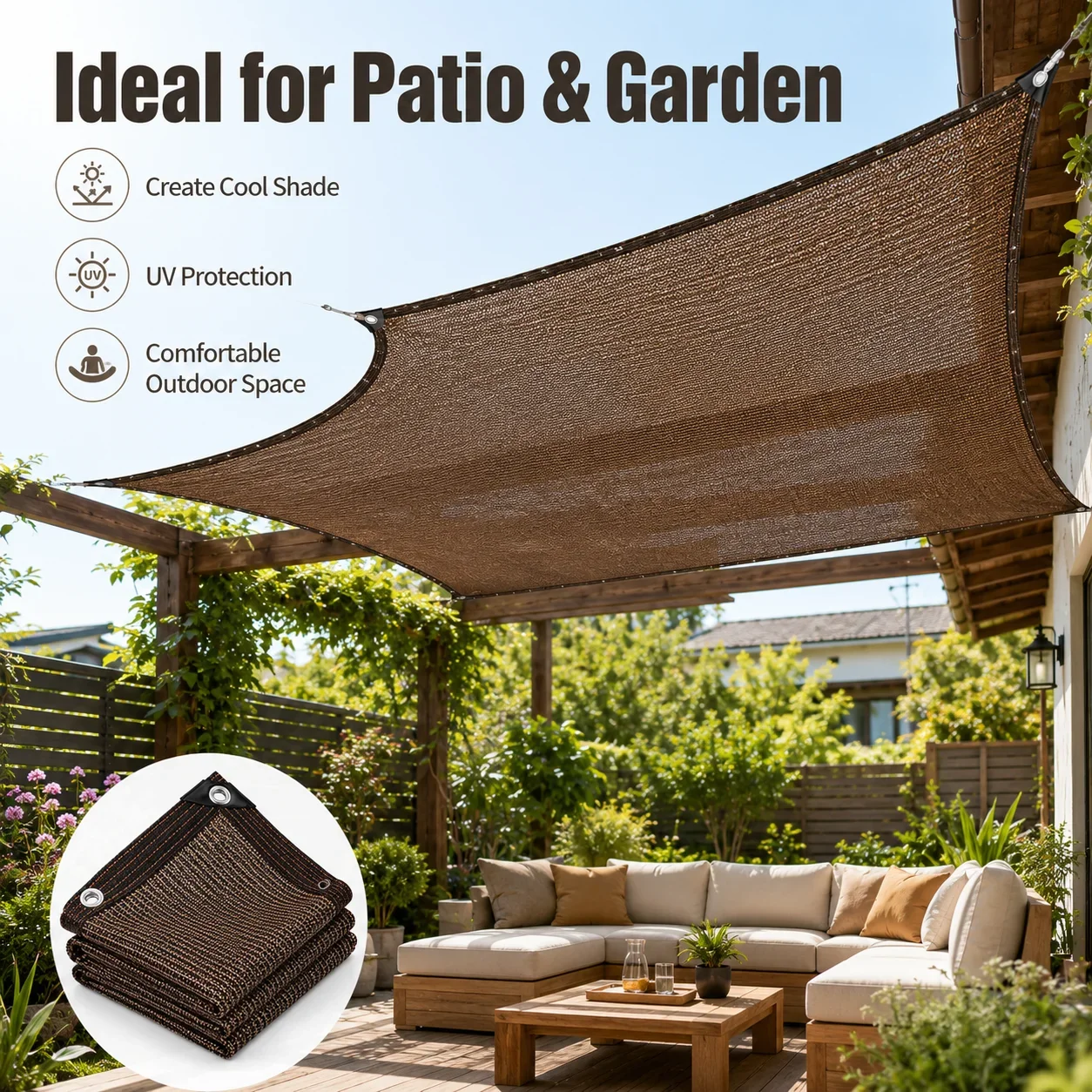 Red de sombreo para patio gran - Outdoor Furniture Hdpe reseña y precio