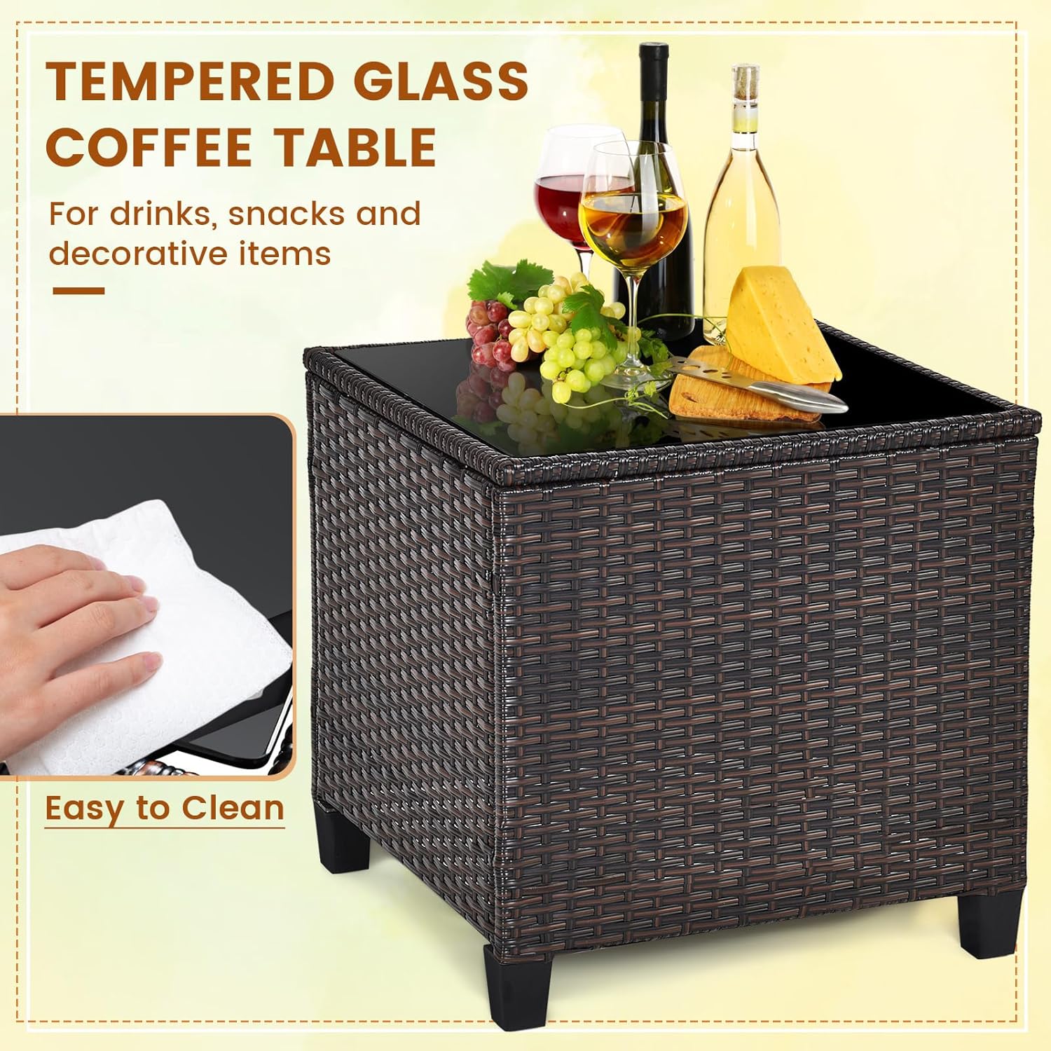Conjunto bistro de mimbre de r - Outdoor Furniture Weatherproof reseña y precio