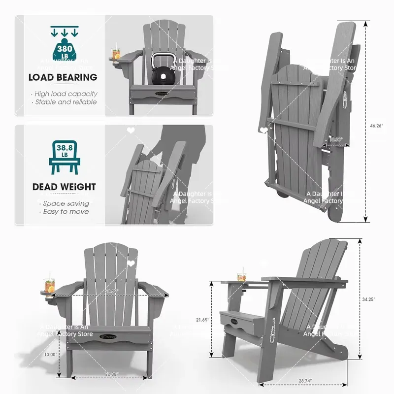 Juego de 2 Sillas Adirondack P - Adirondack Chair Wood reseña y precio